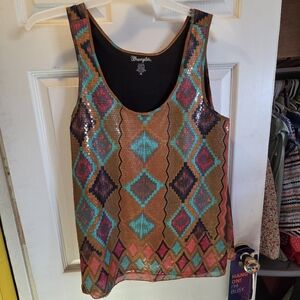 Wrangler Women's Multicolor Geometric Tank Top